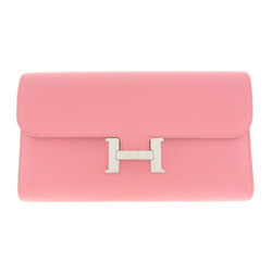 Hermes Constance Long Rose Azalee Epson Wallet Women's