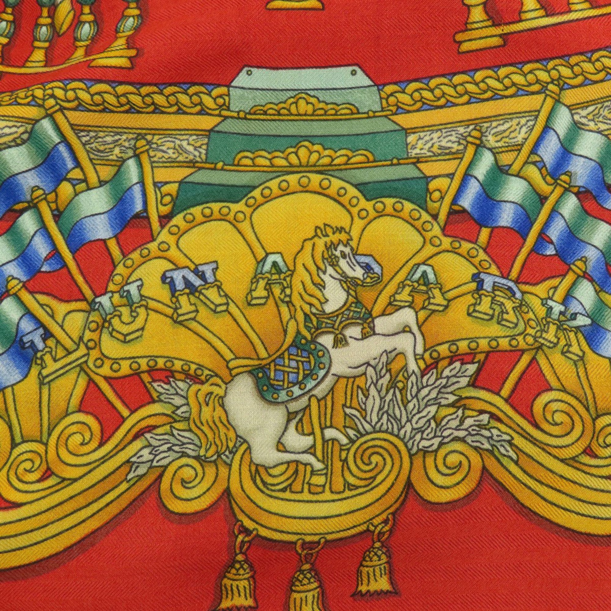 Hermes Carrejuan LUNA PARK Amusement Park Scarf Silk Cashmere Women's