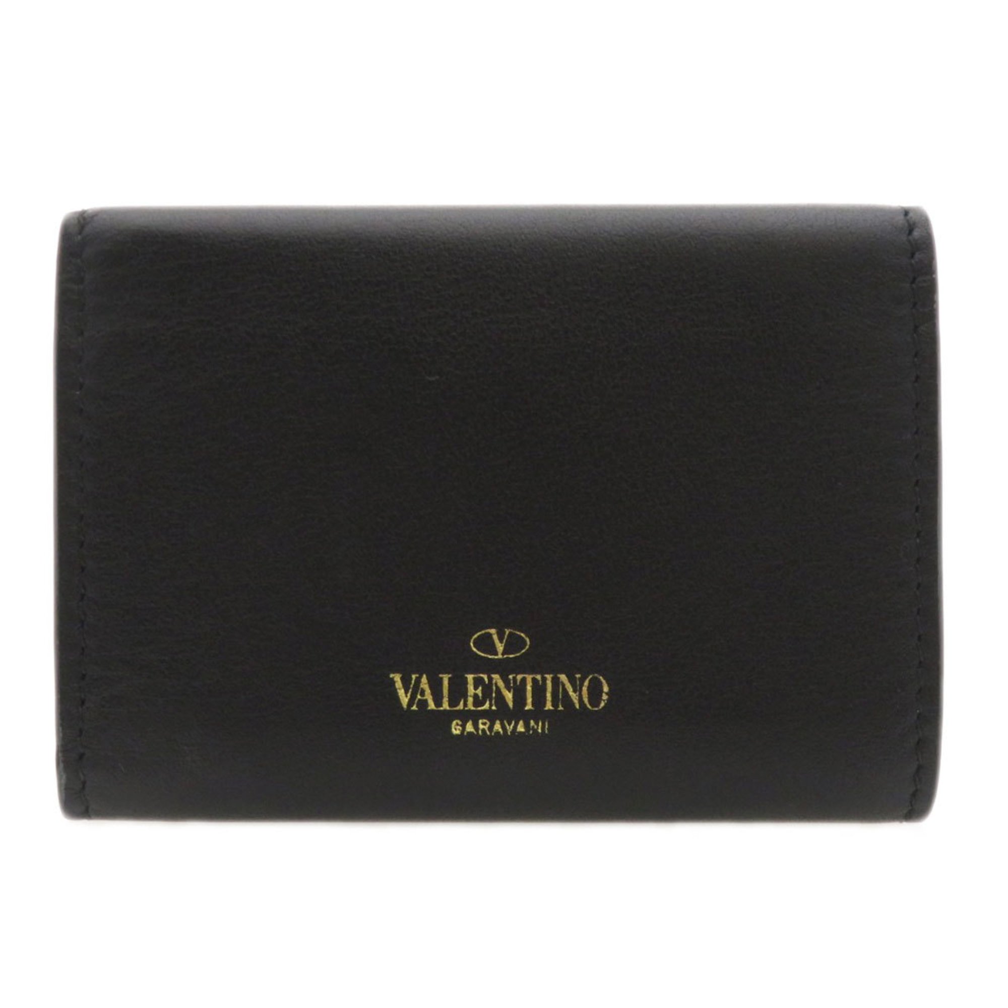 Valentino Garavani Stud Motif Bi-fold Wallet Calfskin Women's