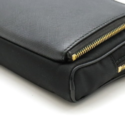 PRADA Prada Shoulder Wallet Bag Clutch Nylon Leather NERO Black 1DH058