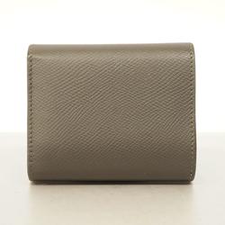 Celine Tri-fold Wallet Small Trifold Leather Grey Women's