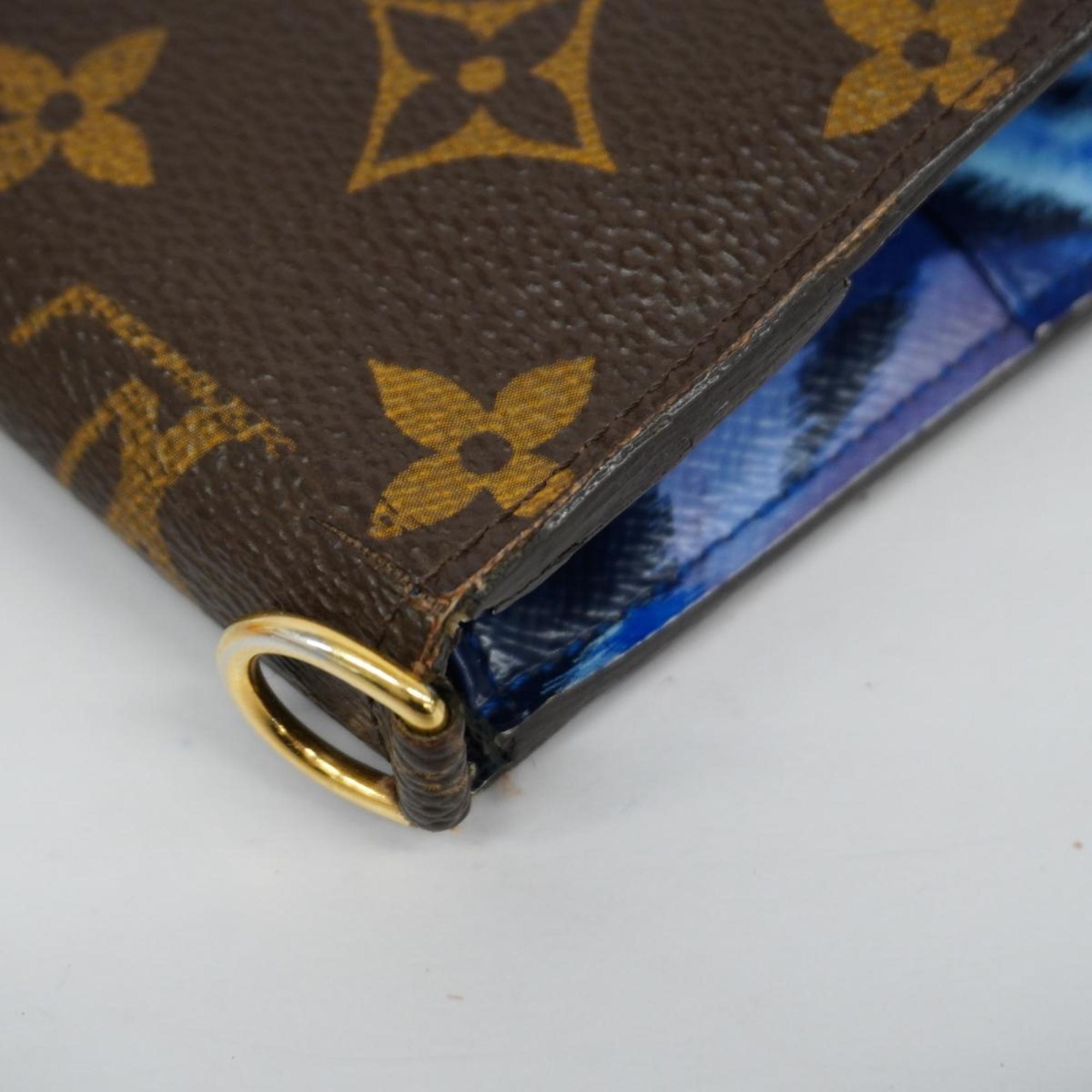 Louis Vuitton Long Wallet Monogram Ikat Flower Portefeuille Ansolite M60390 Grand Blue Men's Women's