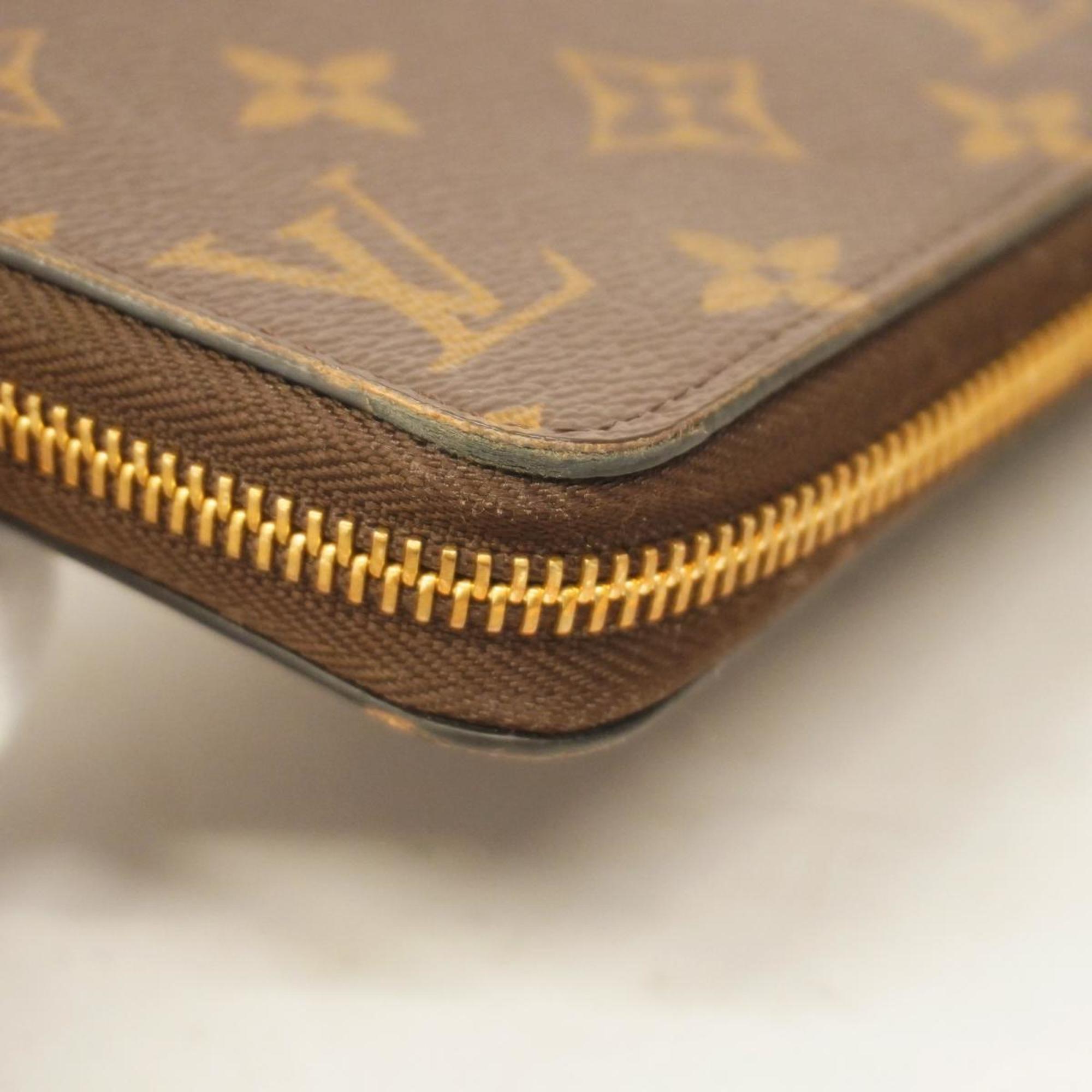 Louis Vuitton Long Wallet Monogram Zippy M42616 Brown Men's Women's