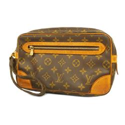 Louis Vuitton Clutch Bag Monogram Marly Dragonne GM M51825 Brown Women's