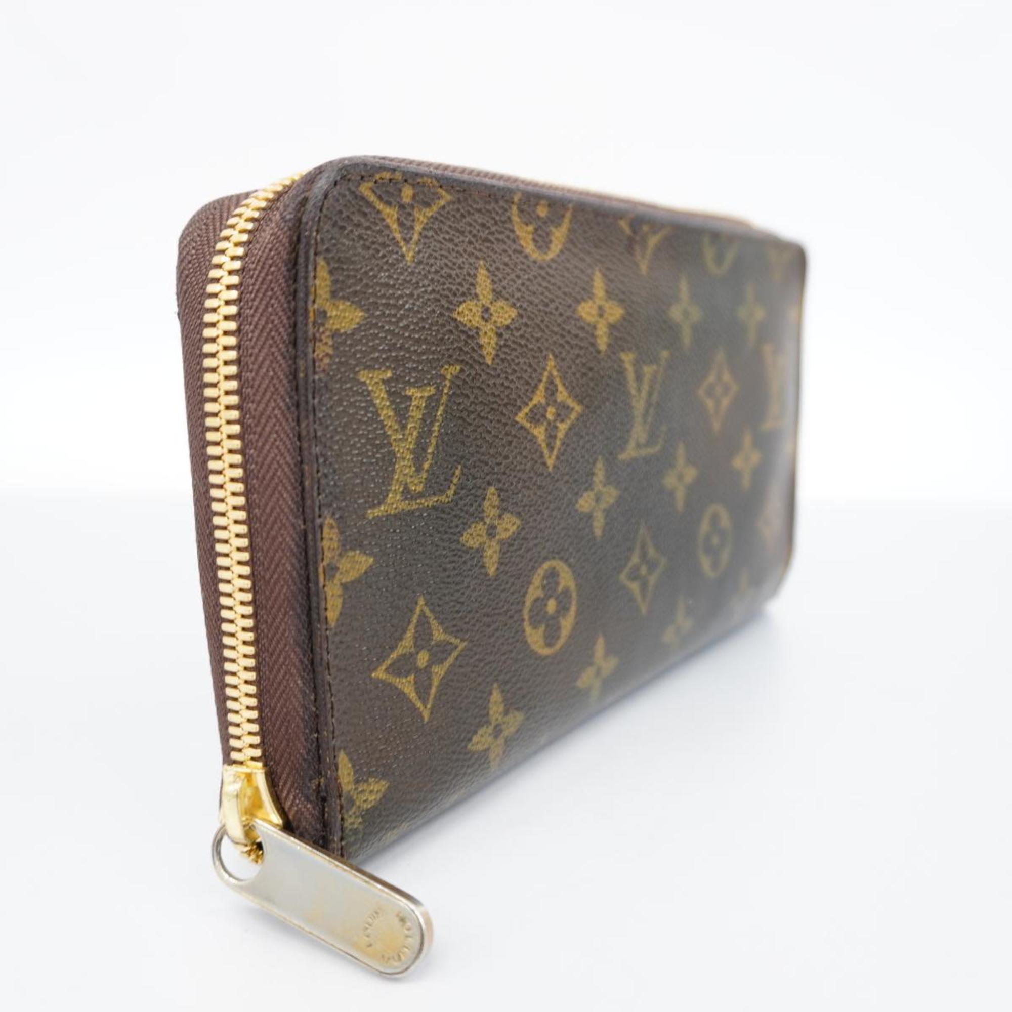 Louis Vuitton Long Wallet Monogram Zippy Organizer M60002 Brown Men's Women's