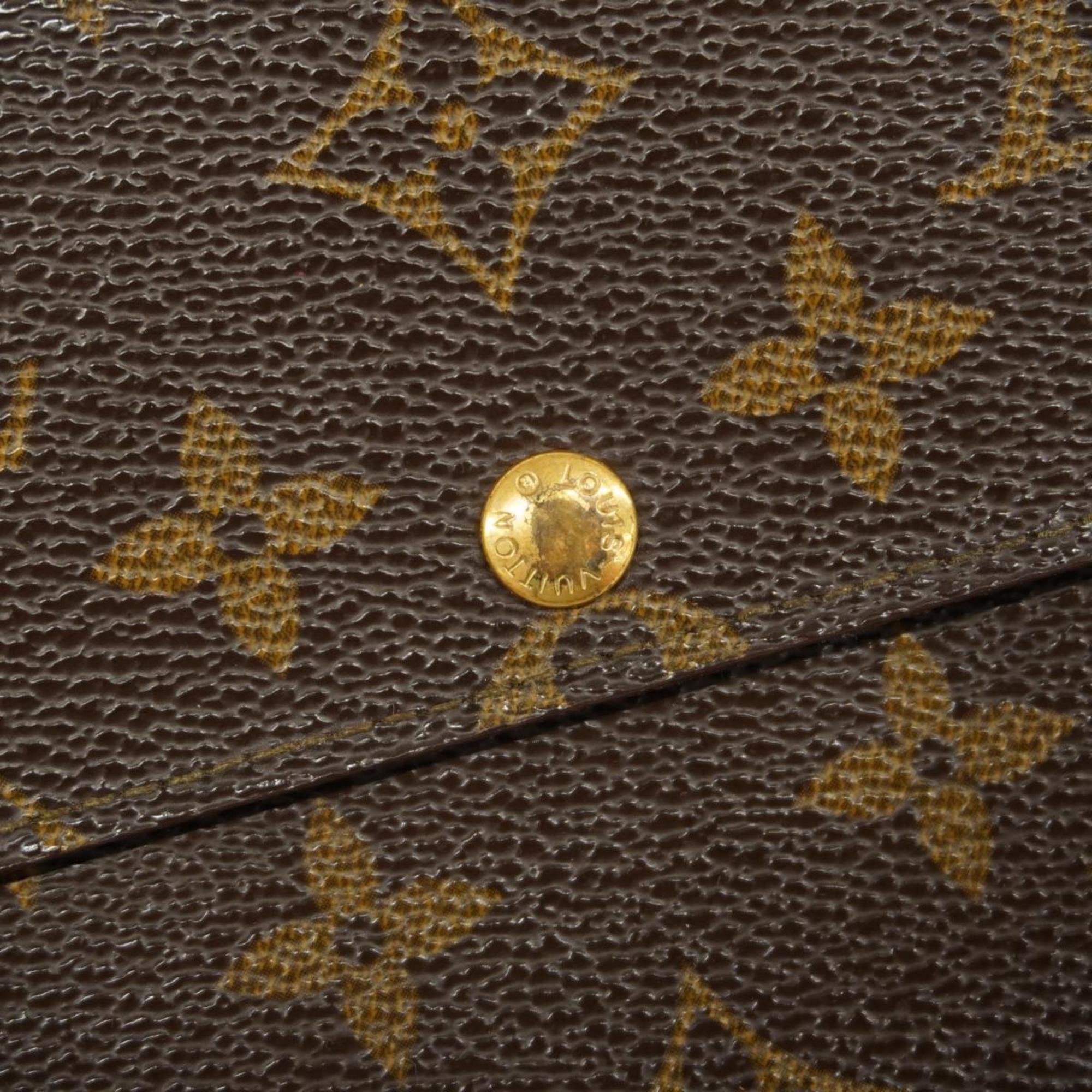 Louis Vuitton Long Wallet Monogram Pochette Porto Monnaie Credit M61725 Brown Men's Women's