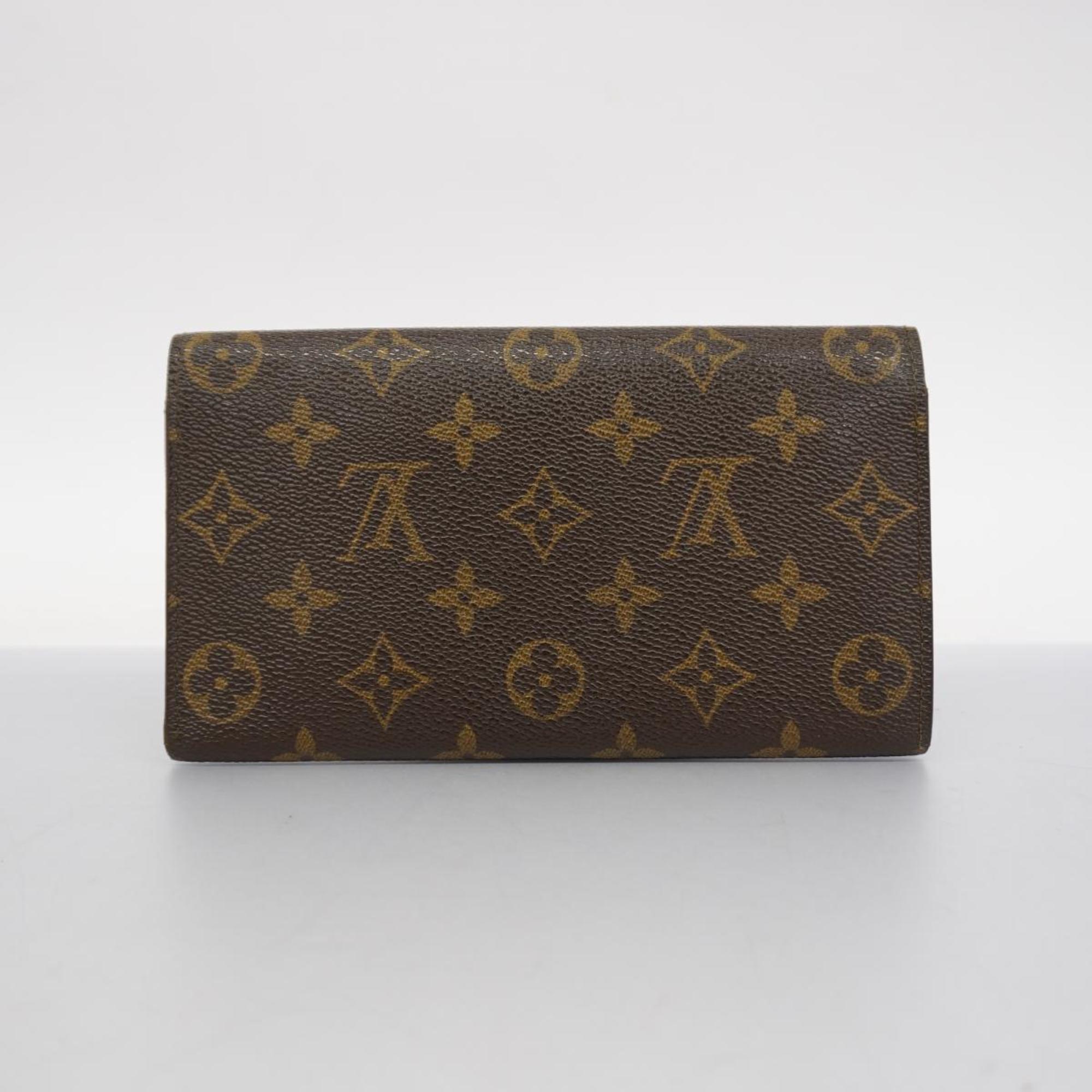 Louis Vuitton Long Wallet Monogram Pochette Porto Monnaie Credit M61725 Brown Men's Women's