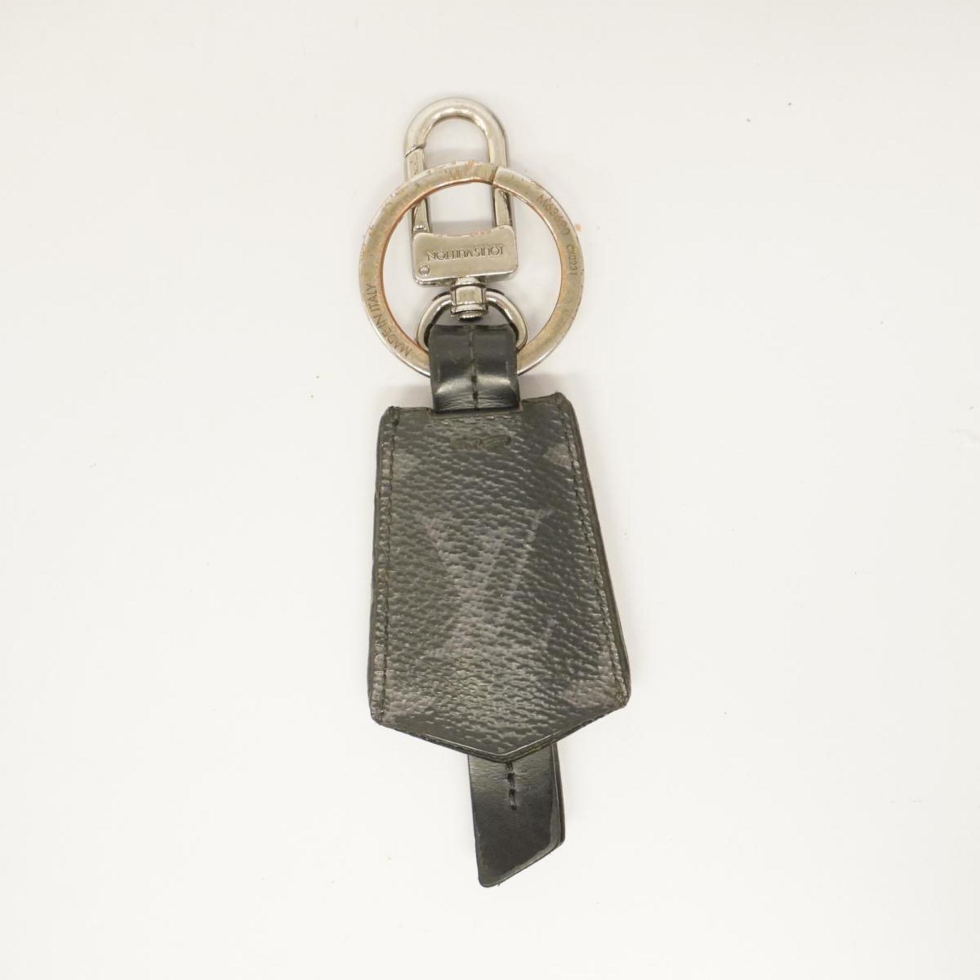 Louis Vuitton Keychain Monogram Eclipse Portecle Clochecle M63620 Black Grey Men's