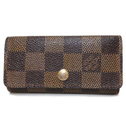 Louis Vuitton Damier Multicle 4 Key Case N62631 Brown Canvas Leather Men's Women's