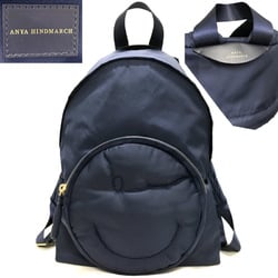 Anya Hindmarch Women's Backpack Smiley Navy Leather