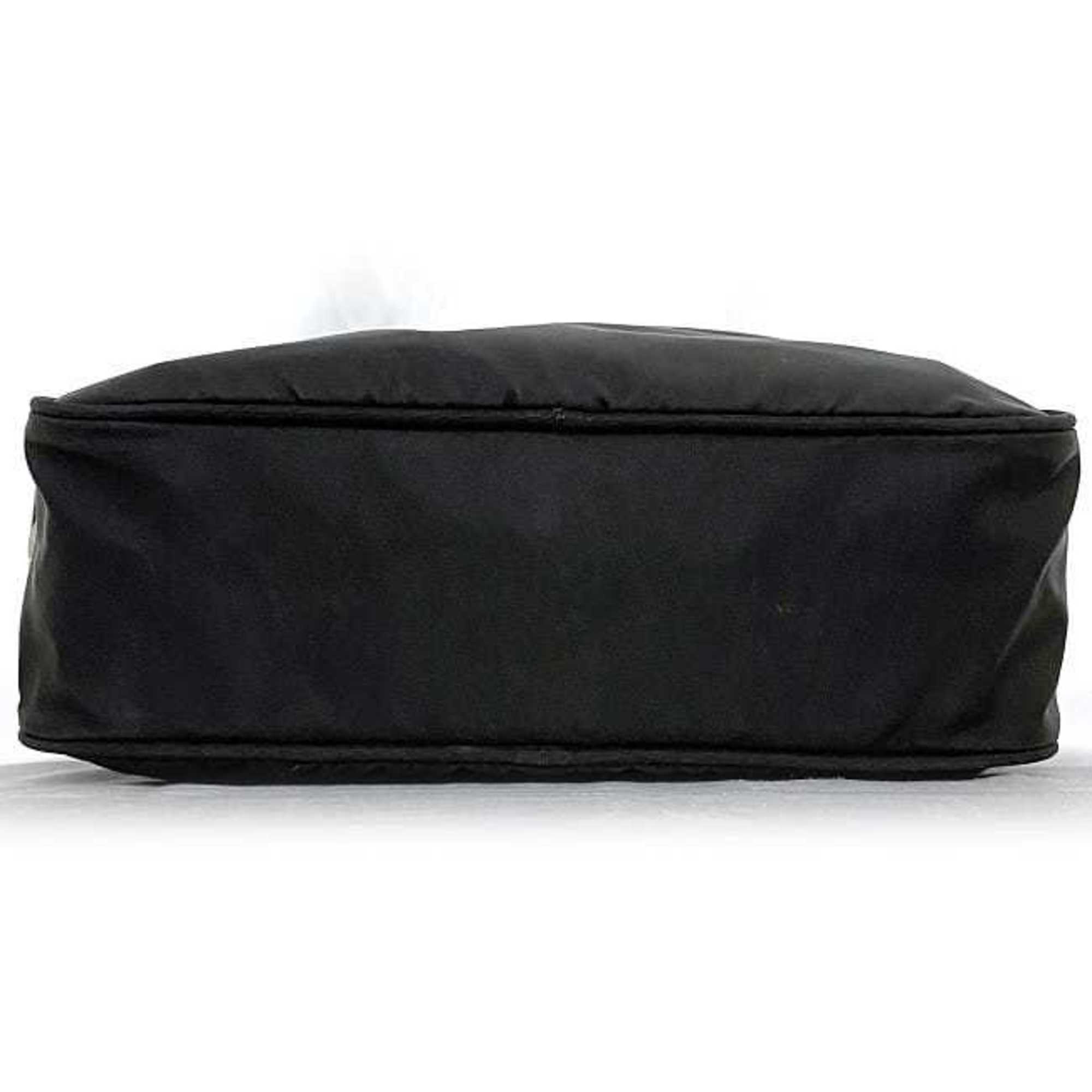 Prada Shoulder Bag Black Tessuto ec-20626 Camera Nylon Leather PRADA Triangle Unisex Compact