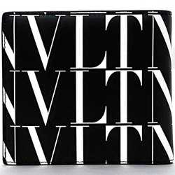 Valentino Garavani Bi-fold Wallet Black White WY2P0654 ec-20638 Billfold Leather VALENTINO GARAVANI Folding Compact Unisex