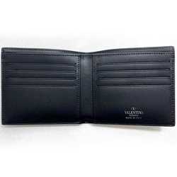 Valentino Garavani Bi-fold Wallet Black White WY2P0654 ec-20638 Billfold Leather VALENTINO GARAVANI Folding Compact Unisex