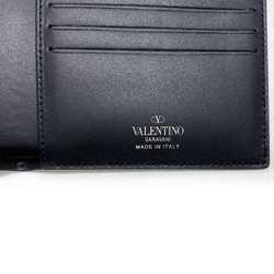 Valentino Garavani Bi-fold Wallet Black White WY2P0654 ec-20638 Billfold Leather VALENTINO GARAVANI Folding Compact Unisex
