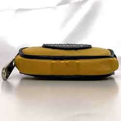 Gucci pouch yellow black off the grid 645060 ec-20650 nylon leather GUCCI GG charm coin case compact unisex men's