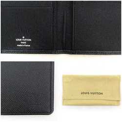 Louis Vuitton Bi-fold Long Wallet Porte-Valeur Carte Credit Black Ardoise Taiga M30392 ec-20639 Billfold Leather MI2048 LOUIS VUITTON Flat Unisex