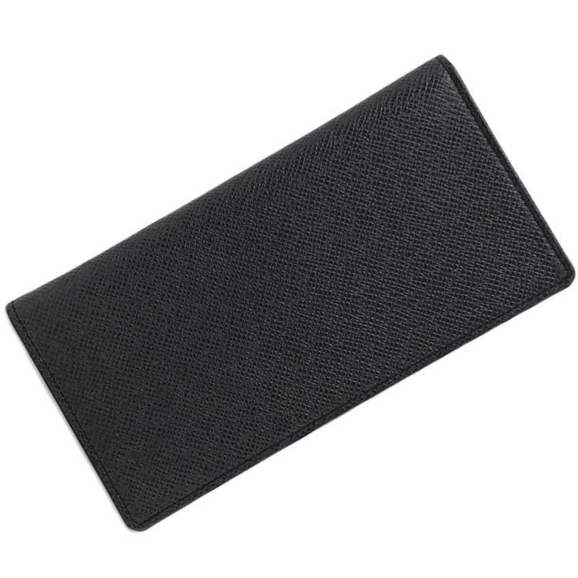 Louis Vuitton Bi-fold Long Wallet Porte-Valeur Carte Credit Black Ardoise Taiga M30392 ec-20639 Billfold Leather MI2048 LOUIS VUITTON Flat Unisex