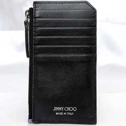 Jimmy Choo card coin case grey black CASEY ec-20605 leather JIMMY CHOO star wallet compact unisex