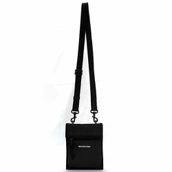 Balenciaga Shoulder Bag Explorer Pouch Black f-20621 Sacoche Recycled Polyamide 100 BALENCIAGA Pochette Flap Velcro Compact Unisex