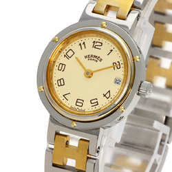 Hermes Clipper Old Type Wristwatch Stainless Steel SSxGP Ladies