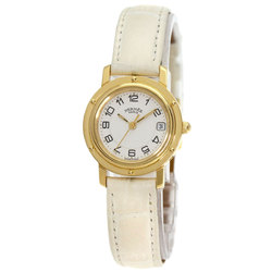 Hermes CL4.285 Clipper Watch, 18K Yellow Gold, Leather, Women's