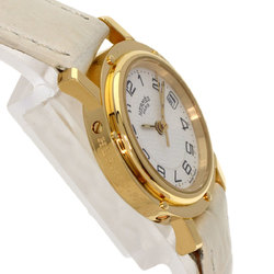 Hermes CL4.285 Clipper Watch, 18K Yellow Gold, Leather, Women's