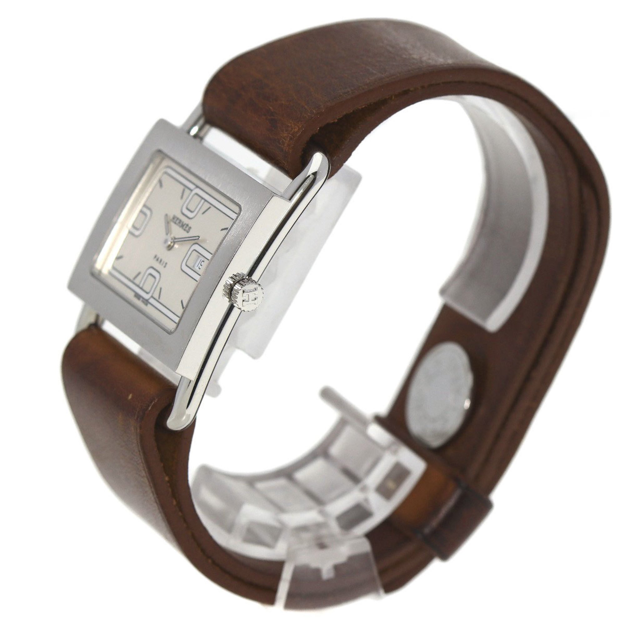 Hermes BA1.510 Barenia watch, stainless steel, leather, ladies