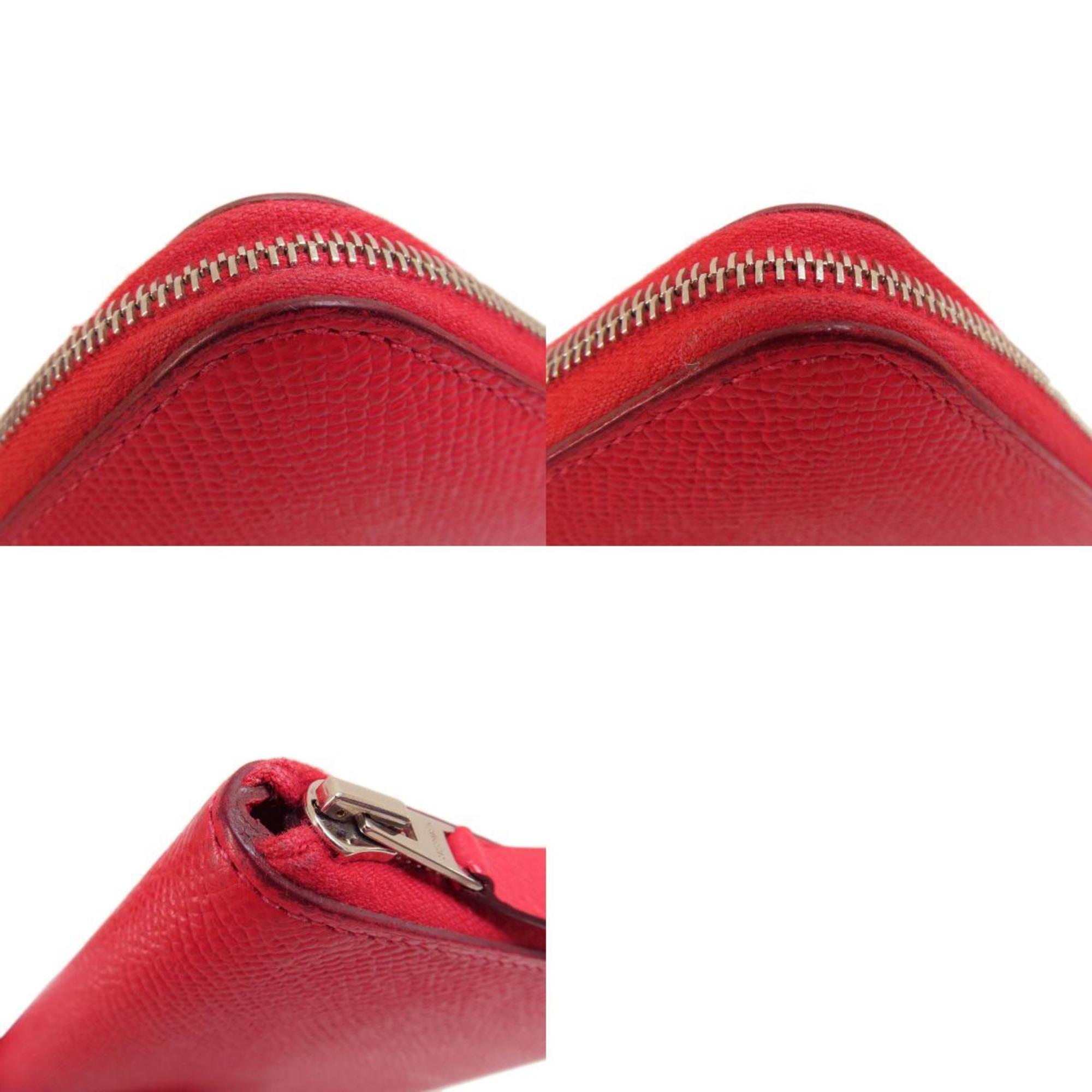 Hermes Azap Long Red Wallet Epson Women's