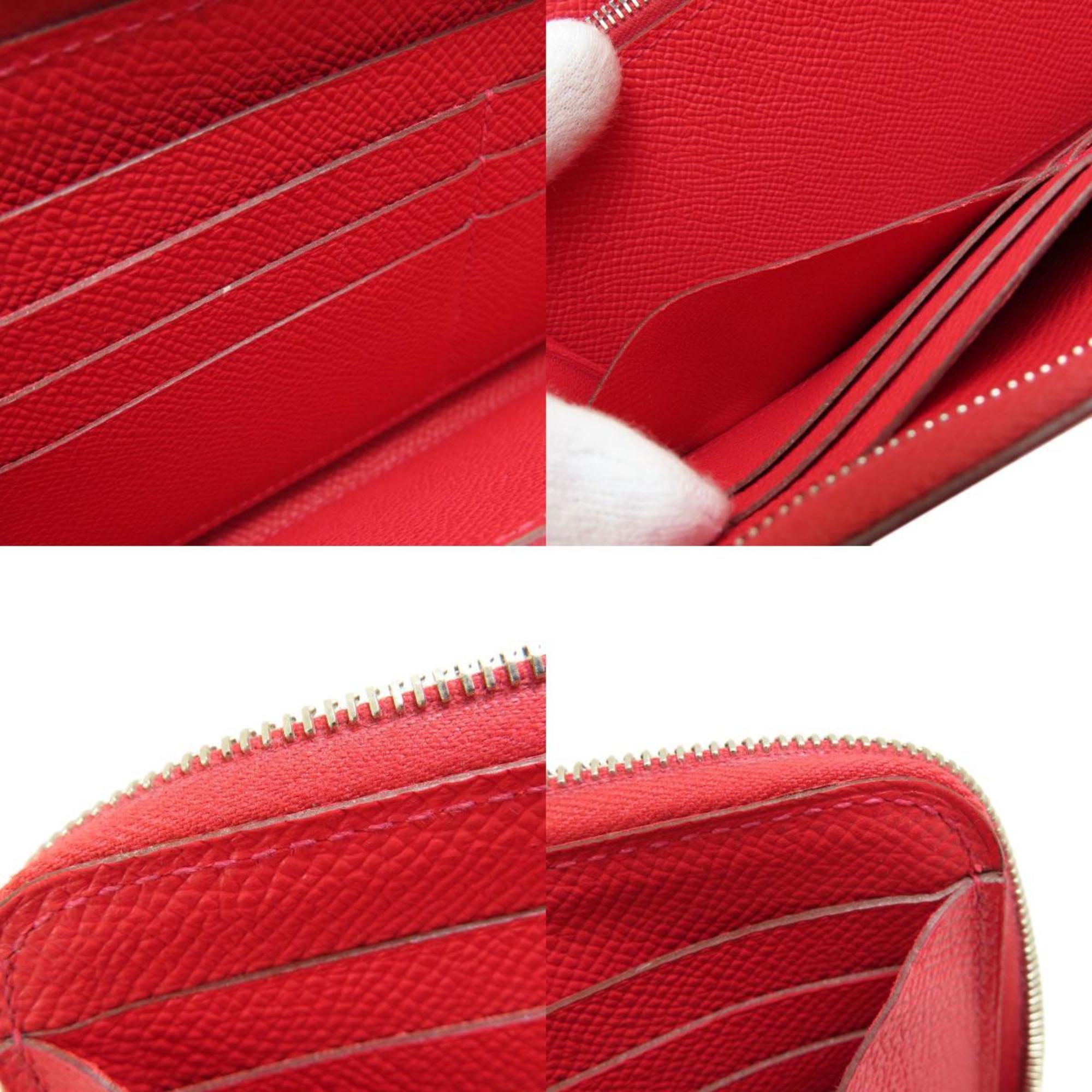 Hermes Azap Long Red Wallet Epson Women's
