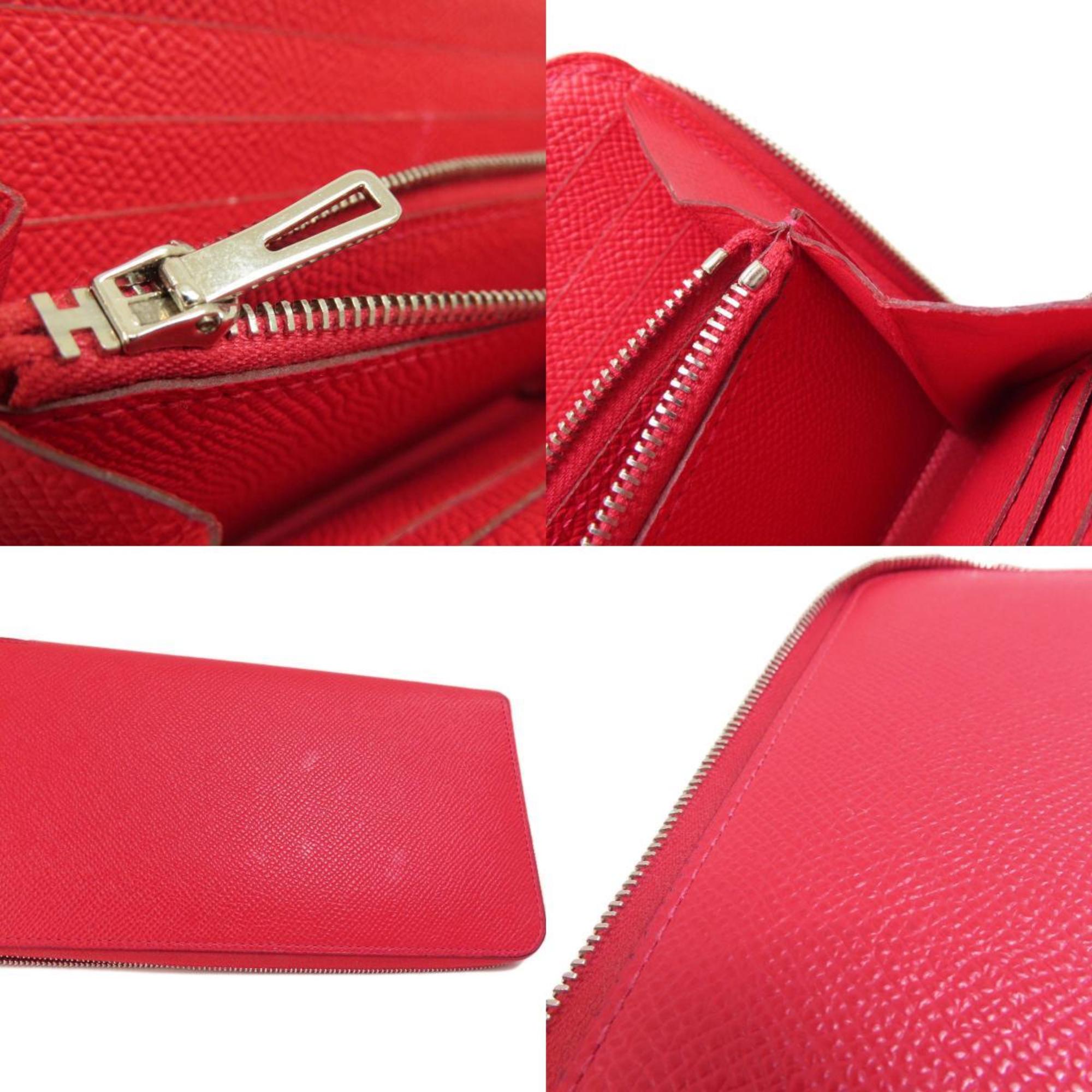 Hermes Azap Long Red Wallet Epson Women's