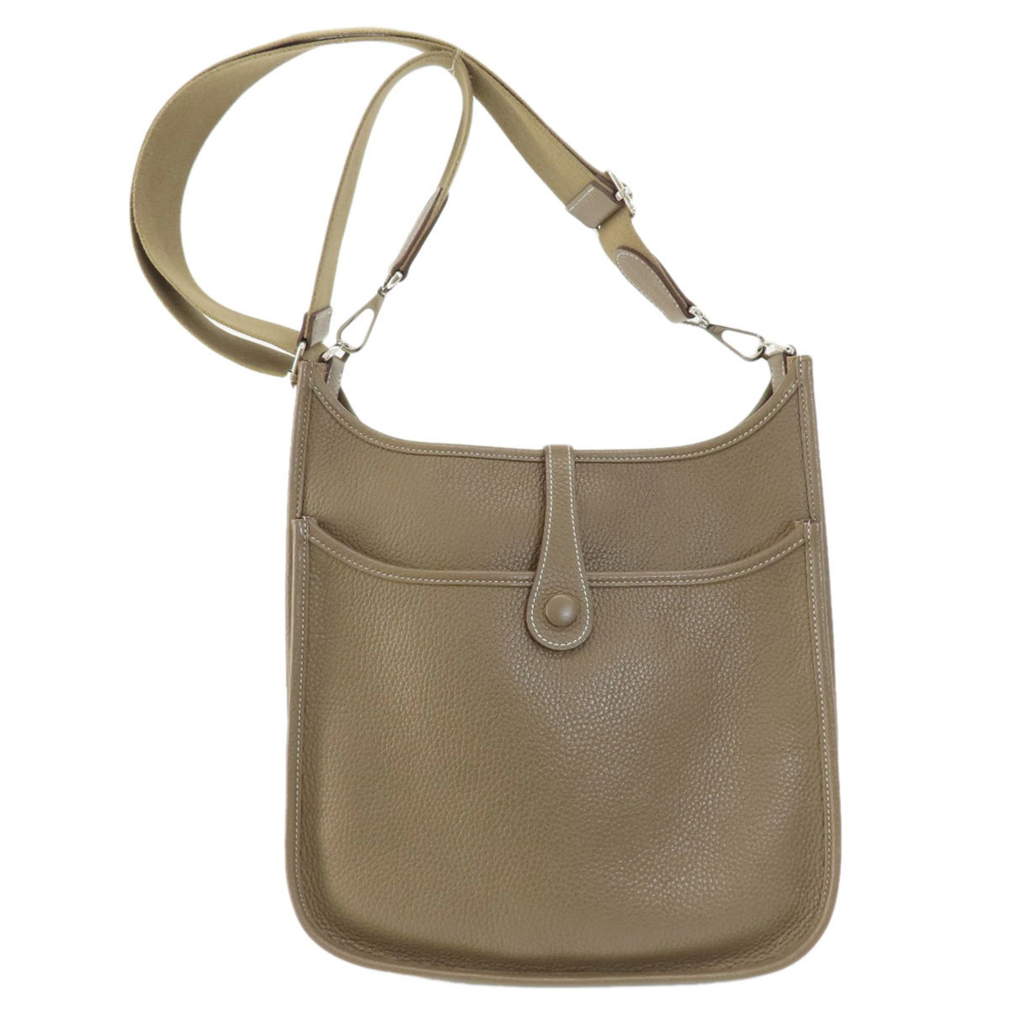 Hermes Evelyn 3 PM Etoupe Shoulder Bag Taurillon Women's