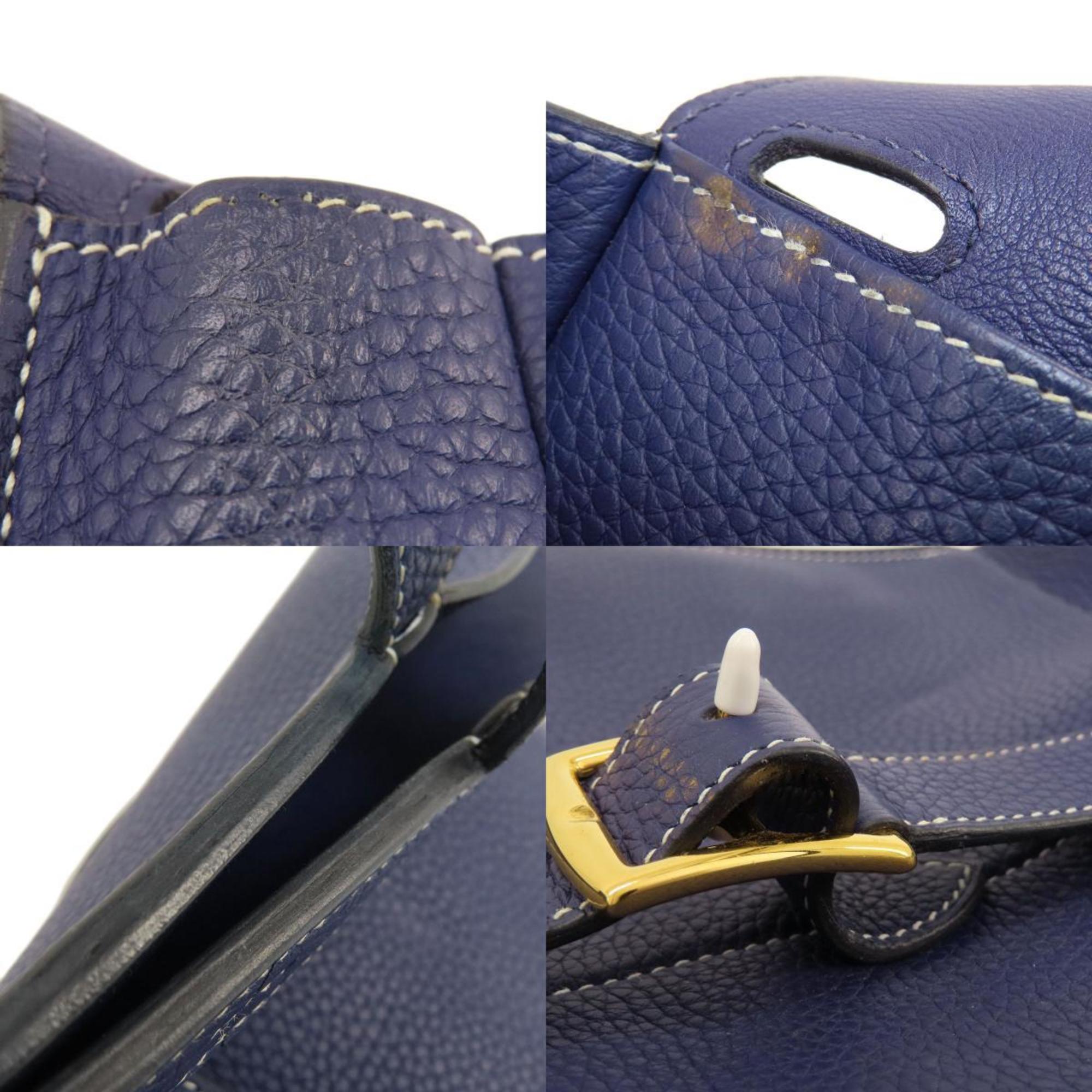 Hermes Arzan 31 Navy Shoulder Bag Taurillon Women's