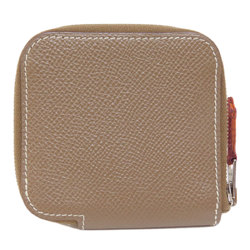 Hermes Azap Silk In Compact Etoupe Wallet/Coin Case Epson Women's