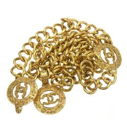 CHANEL Coco Mark Chain Belt Gold Plated Triple for Women