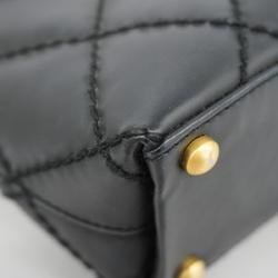 Chanel Tote Bag Matelasse Leather Black Women's