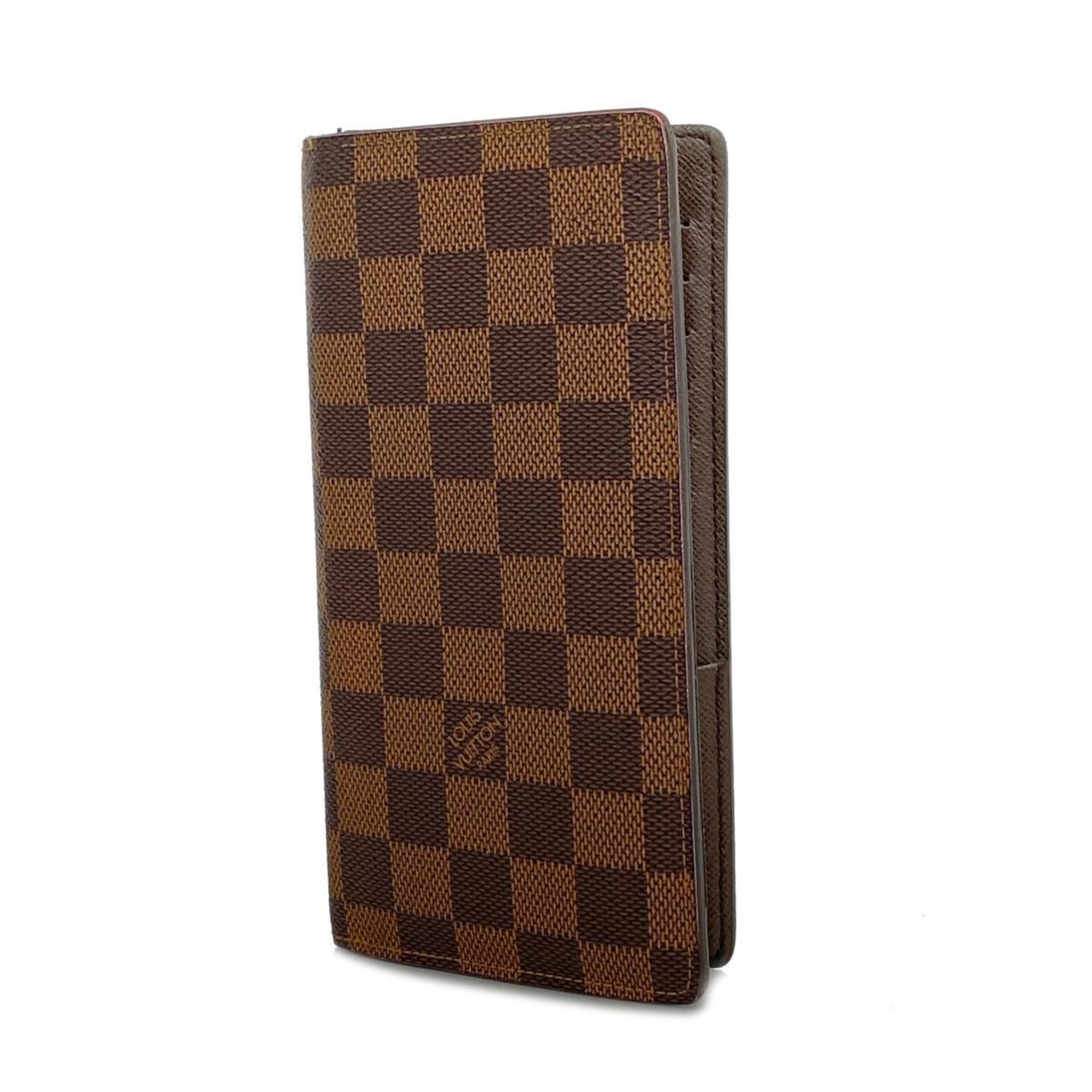 Louis Vuitton Long Wallet Damier Portefeuille Brazza N60017 Ebene Men's