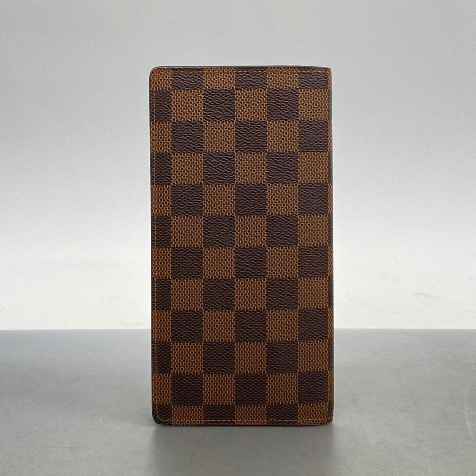 Louis Vuitton Long Wallet Damier Portefeuille Brazza N60017 Ebene Men's