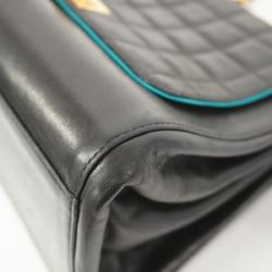 Chanel Shoulder Bag Chocolate Bar 2.55 Chain Lambskin Black Women's
