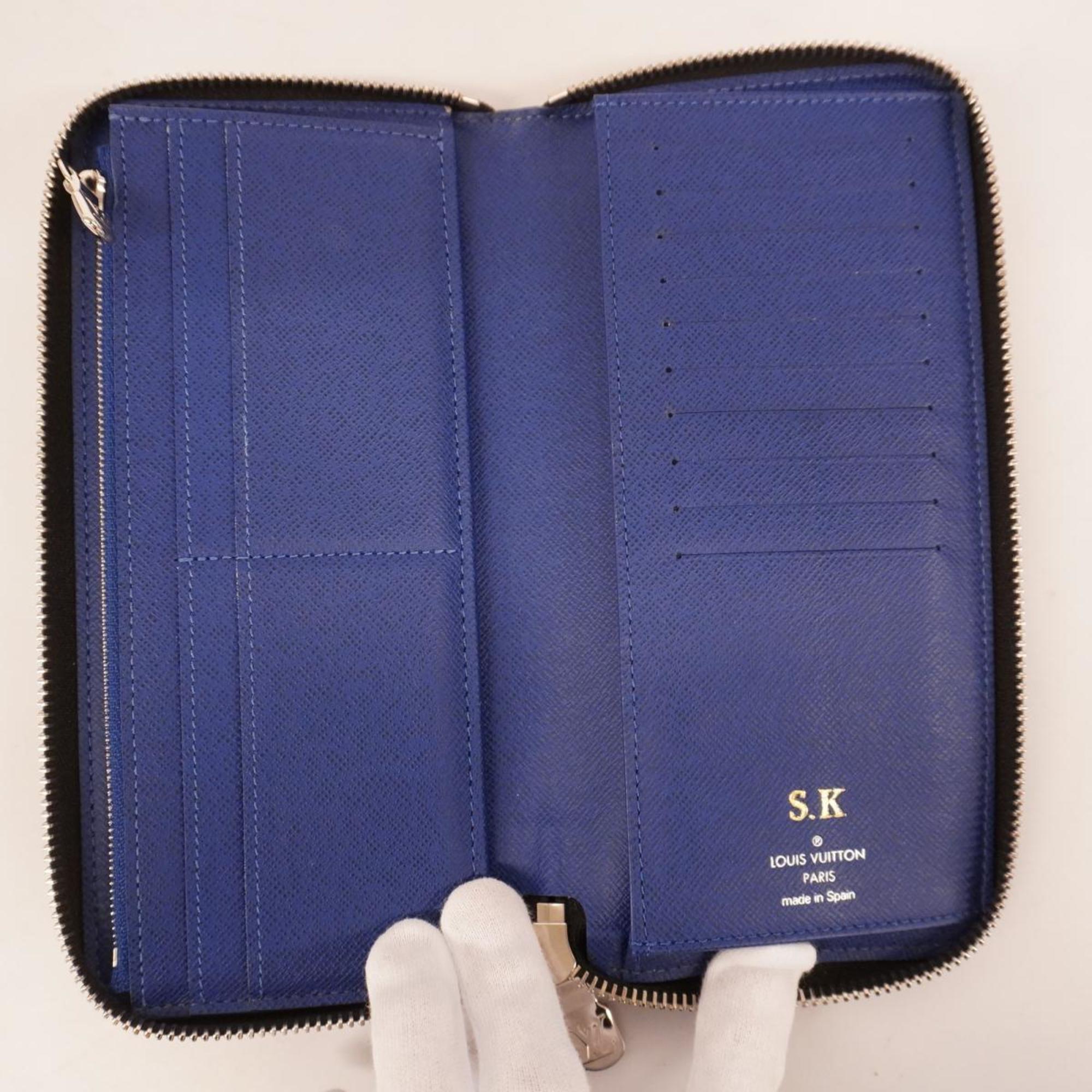 Louis Vuitton Long Wallet Taigarama Zippy Vertical M30447 Cobalt Men's