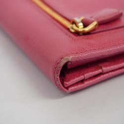 Prada long wallet in saffiano leather, pink, for women