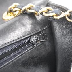 Chanel Shoulder Bag Matelasse Chain Lambskin Black Women's