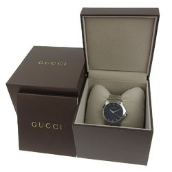 Gucci G Timeless Date YA126442 126 4 Black Dial SS Quartz Battery 40mm Men's Watch