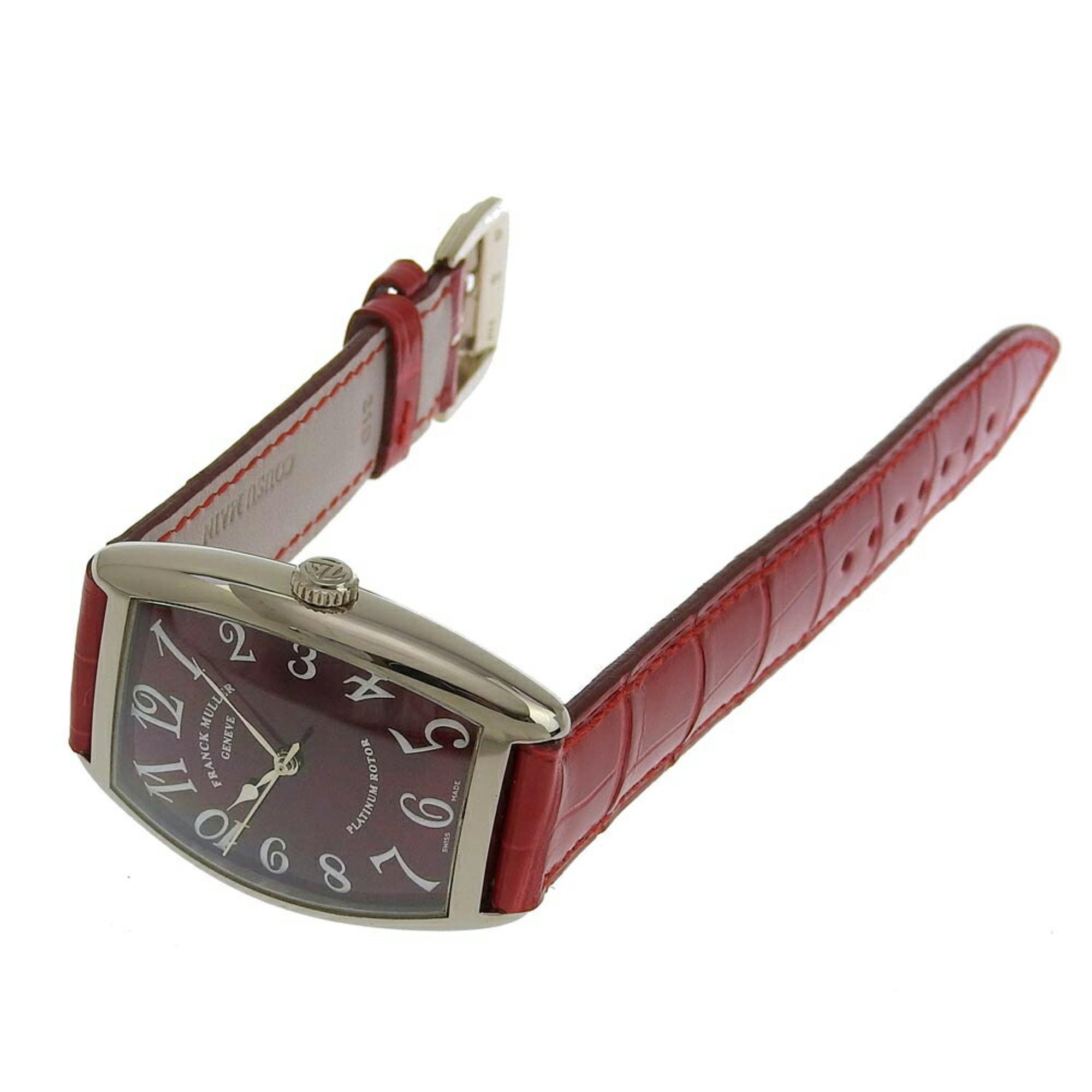FRANCK MULLER Tono Curvex 2852SC Red Dial K18WG Leather Automatic H43mm x W31mm