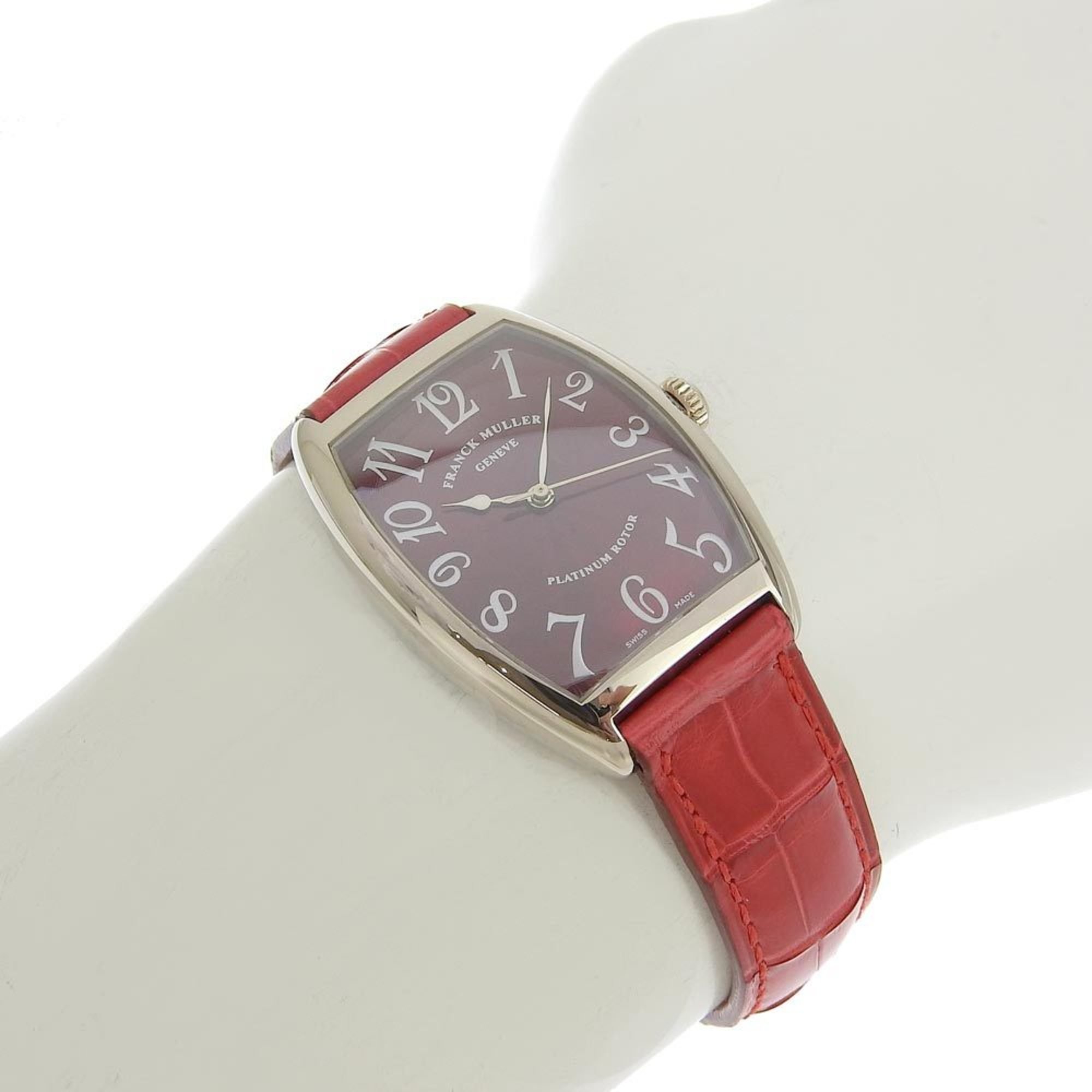 FRANCK MULLER Tono Curvex 2852SC Red Dial K18WG Leather Automatic H43mm x W31mm