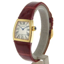 Cartier Radonya SM W6400356 Silver Dial K18YG Leather Quartz 21.5mm Ladies Watch