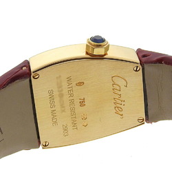 Cartier Radonya SM W6400356 Silver Dial K18YG Leather Quartz 21.5mm Ladies Watch