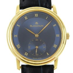 Blancpain Villeret Small Second Blue Dial K18YG Leather 2024/02 Hand-wound 34mm Men's Watch