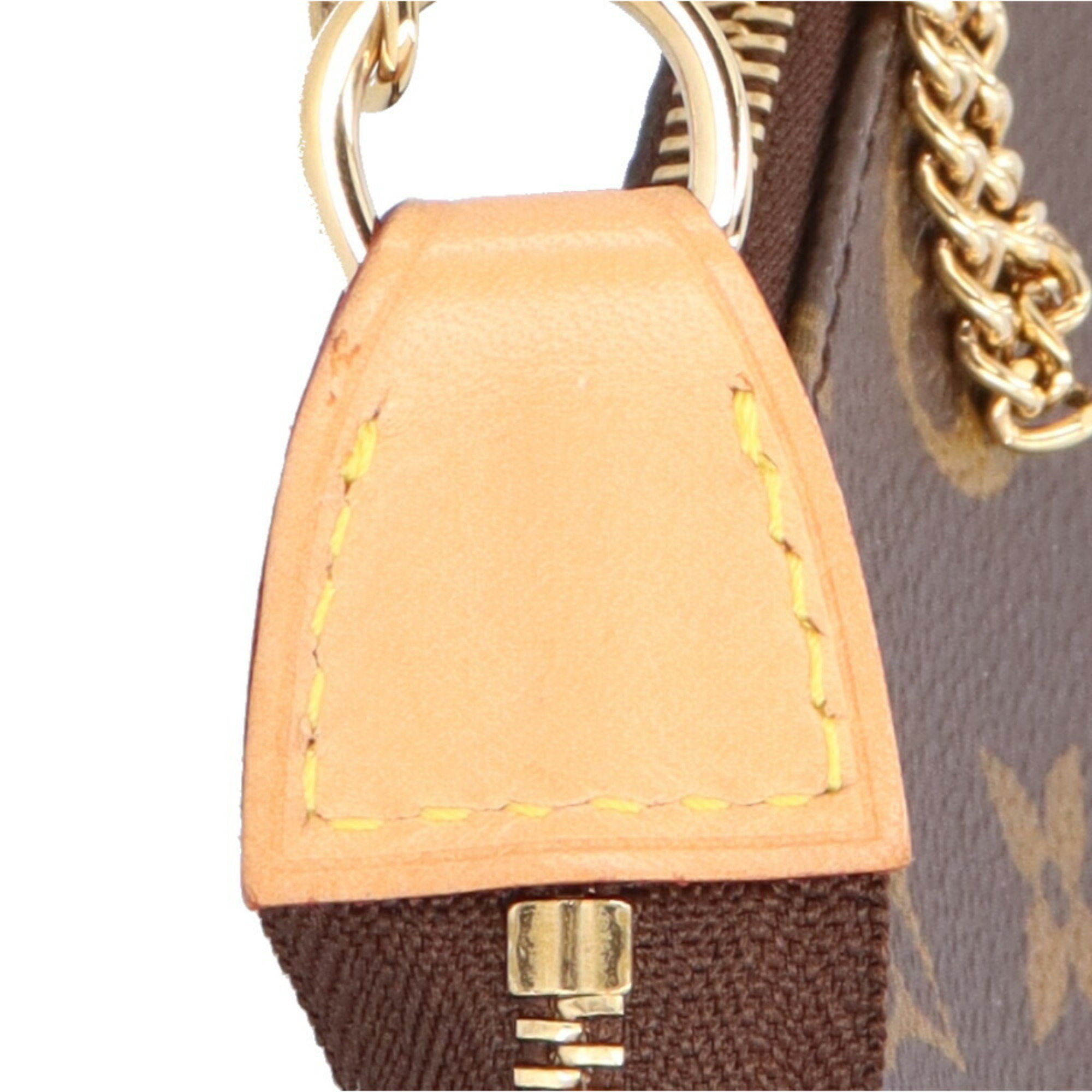 Louis Vuitton Pochette Accessoires Monogram Handbag Canvas M58009 Brown Women's LOUIS VUITTON Chain Shoulder