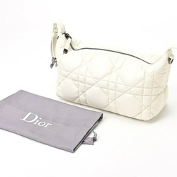 Christian Dior Dior Nomade Pouch Medium Handbag Cannage Leather White S-155935