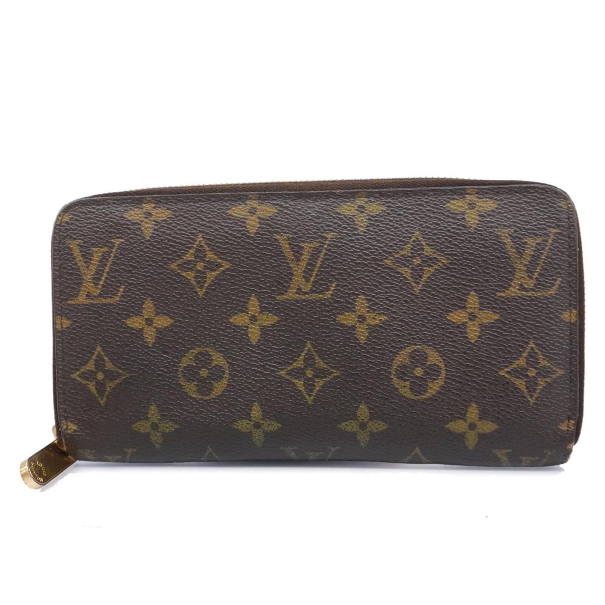 Louis Vuitton Long Wallet Monogram Zippy M60017 Brown Ladies